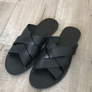 Madewell woven boardwalk sandal in black